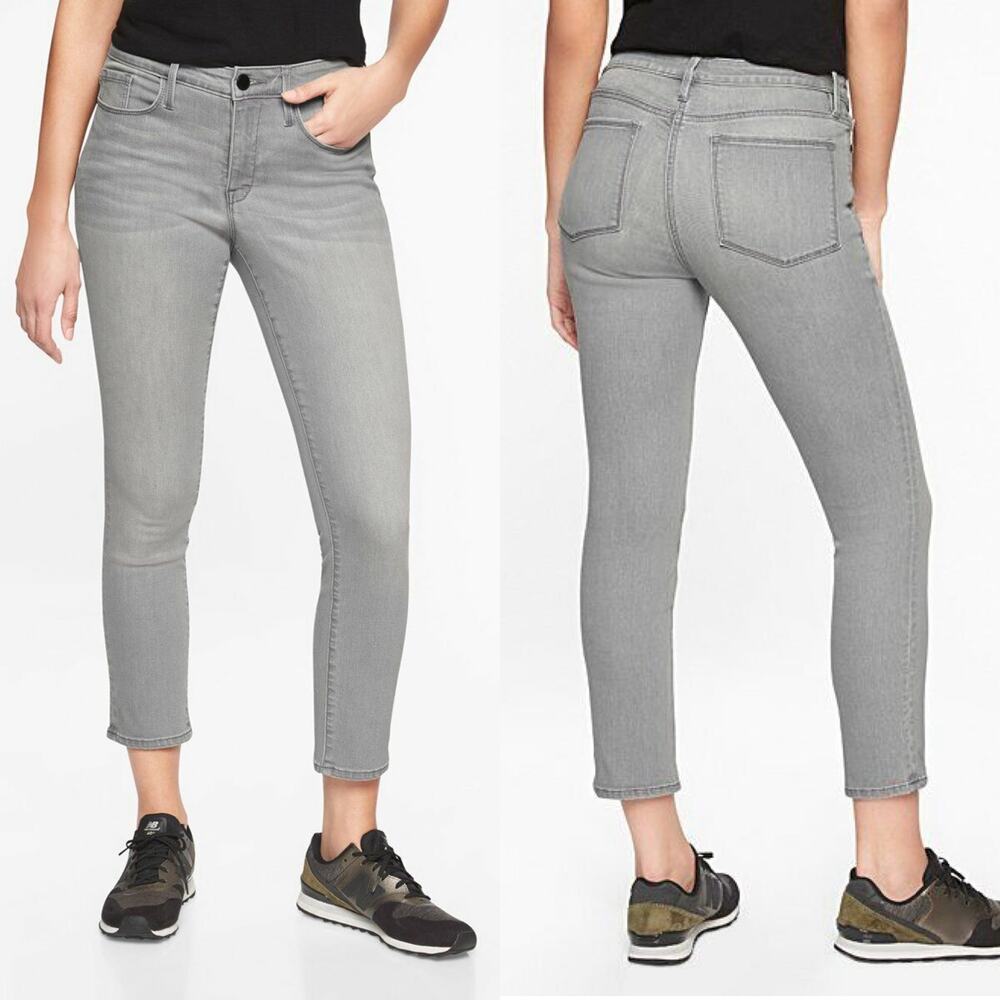 Athleta Women's Size 8 Sculptek Skinny Crop Jeans Granite Wash Stretch Casual